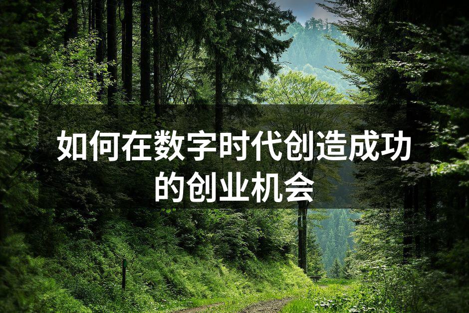 如何在数字时代创造成功的创业机会